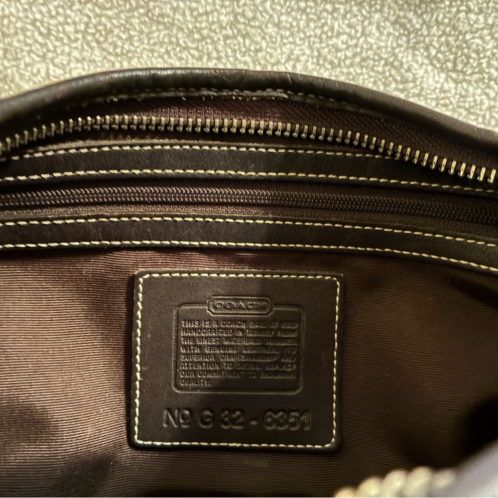 Vintage COACH Soho Brown Leather Khaki Y2K Mini Signature C Hobo #6351 EUC - Picture 11 of 13